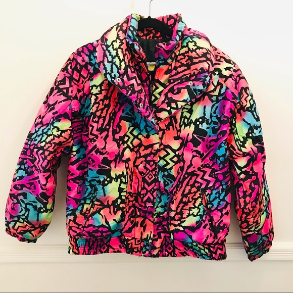 Roffe Jackets & Blazers - Vintage 90s Roffe Ski Jacket 14 neon retro black pink yellow blue Ladies Ultima
